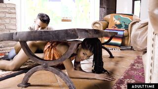 ADULT TIME - Kira Noir Offers Her Date To Banged Her From Behind While She's Stuck!