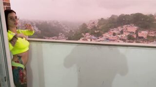 fucking on the balcony of my new home