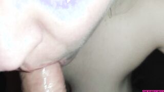 Awesome deep throat fellatio at night