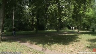 Gagged tied and outdoors fuck