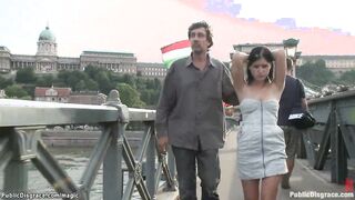 Gagged tied and outdoors fuck