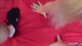 Thin German Fitness Girl at Amateur MMF double penetration three Way