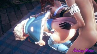 Frozen Anime - Elsa & Anna having Sex in a Jarden
