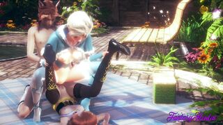 Frozen Anime - Elsa & Anna having Sex in a Jarden