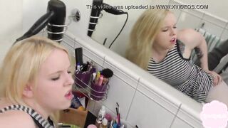 Cute 19 yo gets nailed hard in her mums toilet
