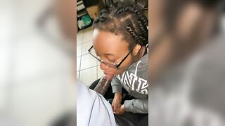 Ebony 18 Yo POV Head w/ Mouth Creampie