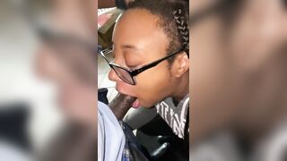 Ebony 18 Yo POV Head w/ Mouth Creampie