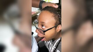 Ebony 18 Yo POV Head w/ Mouth Creampie