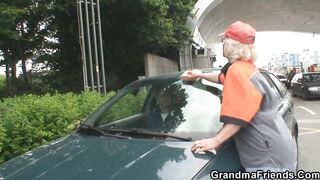 two guys love to put an old woman on dicks