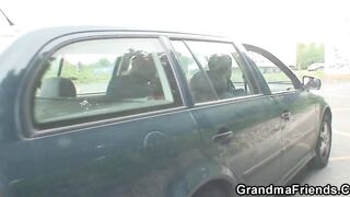 two guys love to put an old woman on dicks