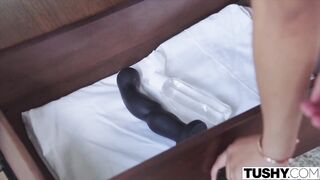 TUSHY Amazingly Cutie Kira Noir loves to celebrate with anal sex