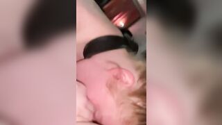 Giving fellatio like an obedient little hoe