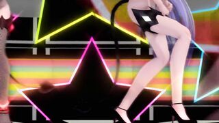 【MMD】Succubus Haku & Tet [Number Nine]【60fps】【R-18】
