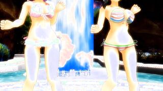 【MMD】Bikini Hibari & Bikini Asuka - Bikini Dance of the Tail【1080p】【R-18】