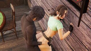 Lara Croft Tomb Raider Nonstop Squirting Orgasm - Anal, double penetration, Whipping 3D Animated