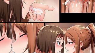 Asuna and three other girls have sex with Kirito - Sword art online - anime comic