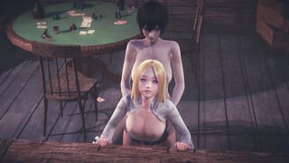 Mikasa (futa) fucks Historia - SNK Cartoon