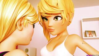 FUTA on FUTA Sisters Romantic Sex Caught by Mom