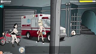 Fuckerman - Three-Way inside an Ambulance at Outdoor Hospital