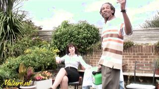 Huge Round Booty milf Boned Inside The Backyard By big black cock