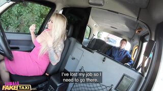 Female Fake Taxi Huge breasted Blonde cougar is happy to