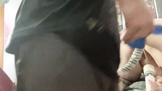 Filthy kitty pinky getting Petted in and out