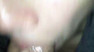 Hot blonde attempting deep throat blowjob