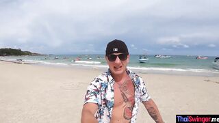 ThaiSwinger.me - Curvy oriental teens blowing huge rough cock after