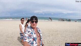 ThaiSwinger.me - Curvy oriental teens blowing huge rough cock after