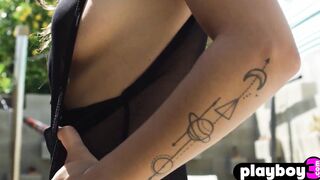sexy barely legal Jenna Fox reveals her beautiful long melons after