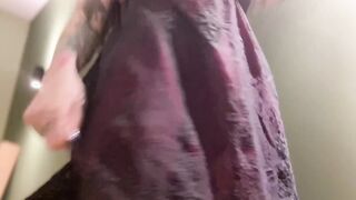 Striptease into home step cougar