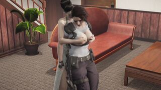 Jill Valentine meets Excella (Romantic lesbo clip)