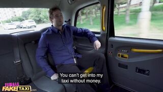 Female Fake Taxi Long breasted Blonde cougar is happy to take a long penis as payment for taxi rides