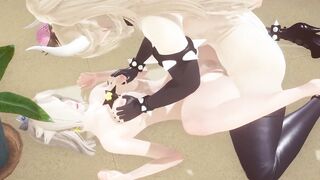Mario Bross Animated - Rosalina x Bowsette Futanari Hardsex