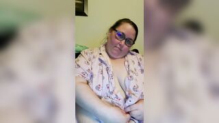 SSBBW plays with melons and talks crazy