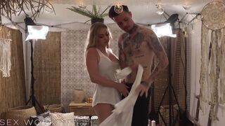 DEVIANTE - beauty Blonde Hot into White Underwear Gently and