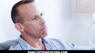 Pretty cunt with mouth Honey Hayes comforts her stepdad Kinky Rich on