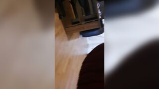 Step MILF inside living room doesn't wear underwear under skirt got screwed by step son