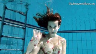 Adorable smoking babe beauty Edwiga underwater