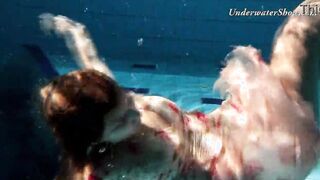 Adorable smoking babe beauty Edwiga underwater
