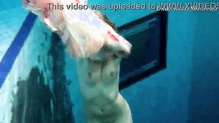 Adorable smoking babe beauty Edwiga underwater