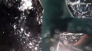 Adorable smoking babe beauty Edwiga underwater