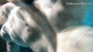 Adorable smoking babe beauty Edwiga underwater