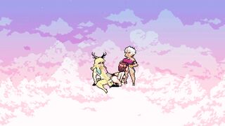 Cloud Meadow scenes with the main character (woman)