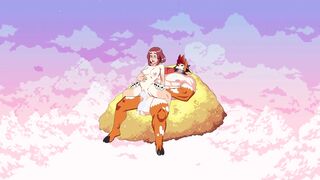 Cloud Meadow scenes with the main character (woman)