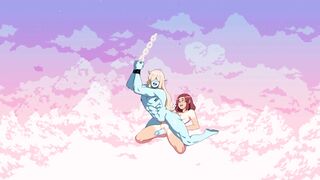 Cloud Meadow scenes with the main character (woman)