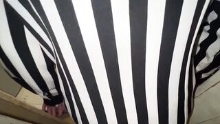 Lady with a long older booty stretches well on a
