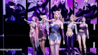 [MMD] K/DA - The Baddest Striptease KDA Ahri Akali Kaisa Evelynn Seraphine 4K 60FPS