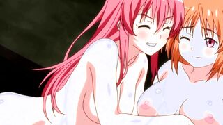 Anime Yuri Animated Lesbo Girls Finger Fuck and Massaging inside Restroom