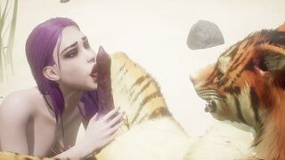 Adorable sluts Has Romantic Sex With a Furry - Wild Life 3D porn